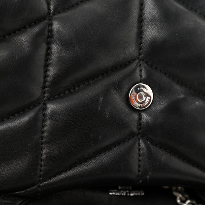 Saint Laurent Lambskin Quilted Toy Loulou Puffer Monogram Chain Satchel Black 12 of 13
