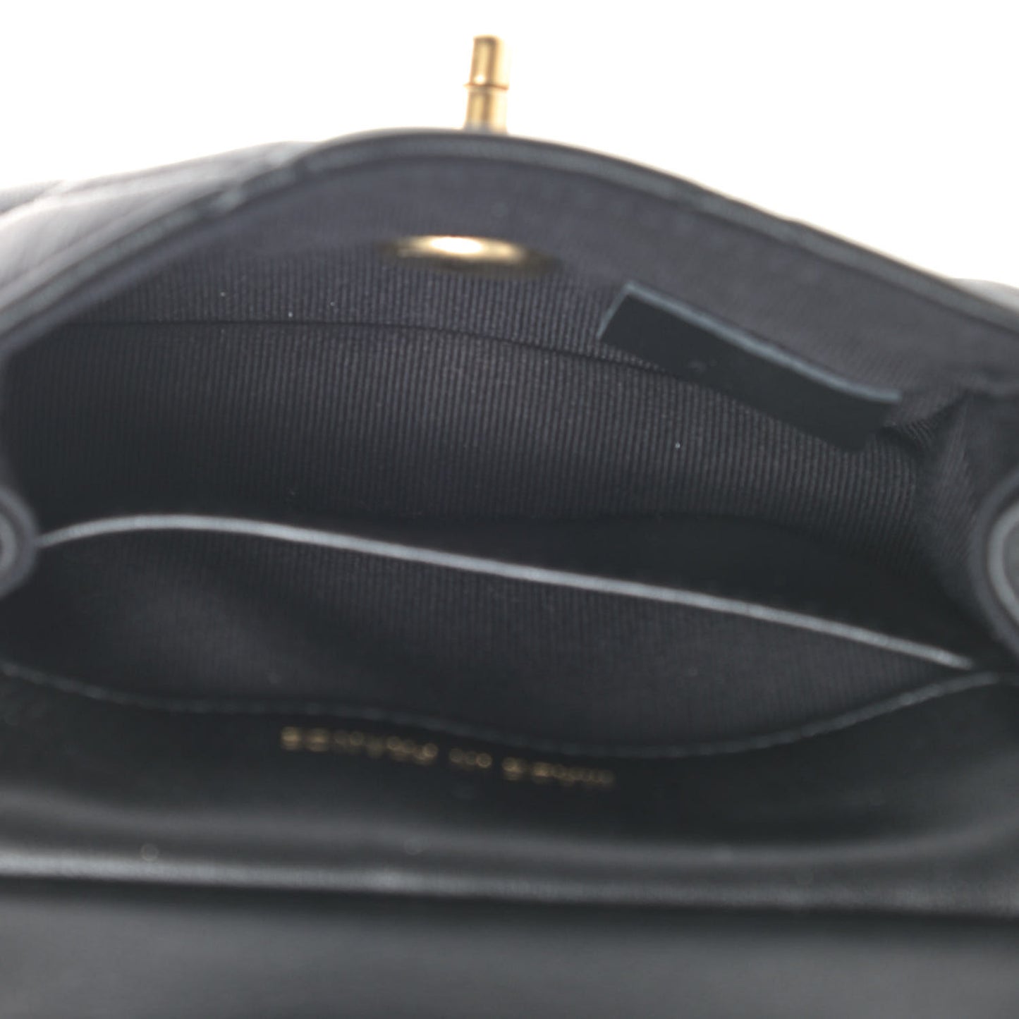 Calfskin Quilted Lady Handle Flap Card Holder With Chain Black