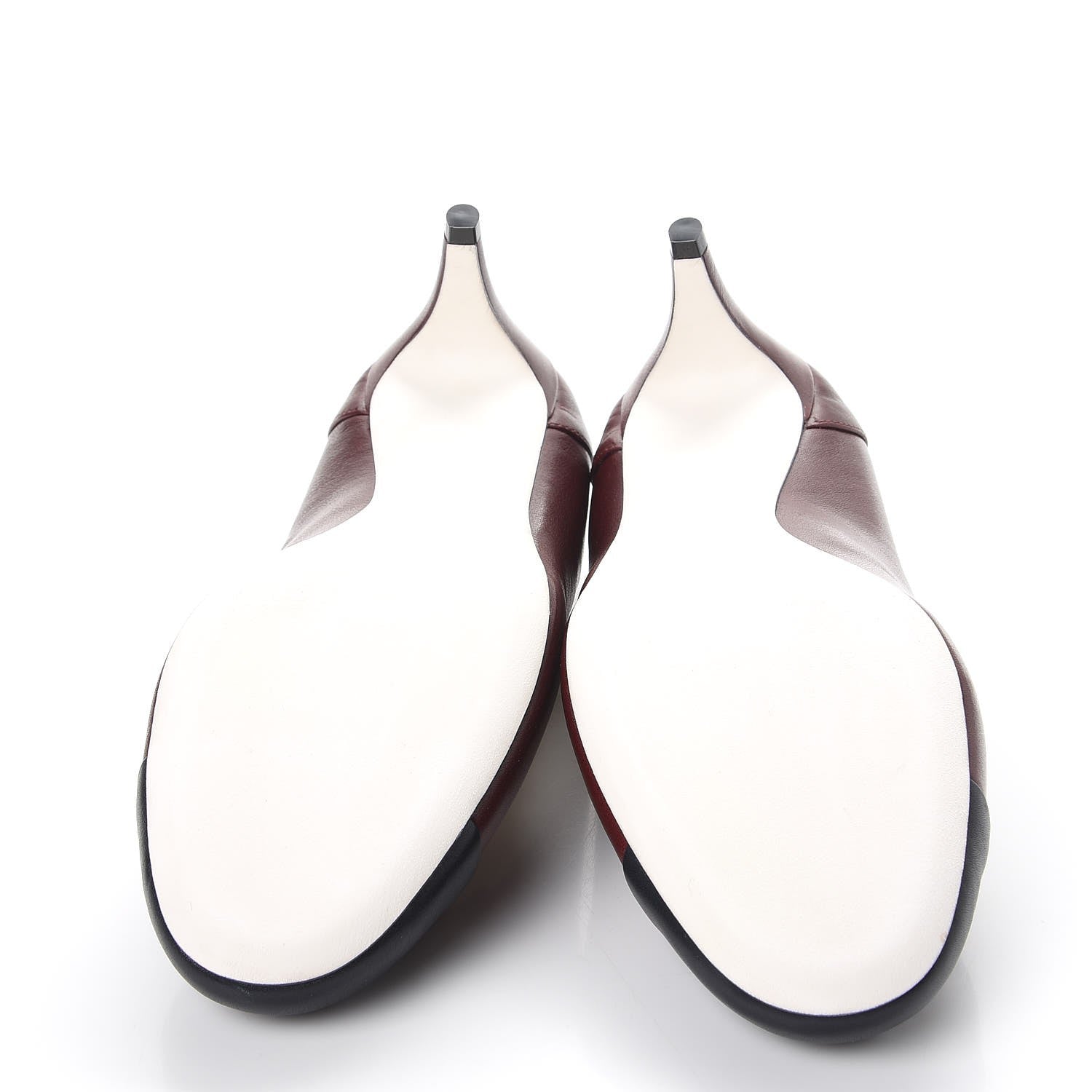Chanel Calfskin CC Cap Toe Pumps 38.5 Bordeaux Marine Fonce 5 of 9