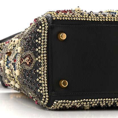 Christian Dior Calfskin Beaded Medium Lady Dior Black Multicolor 8 of 10