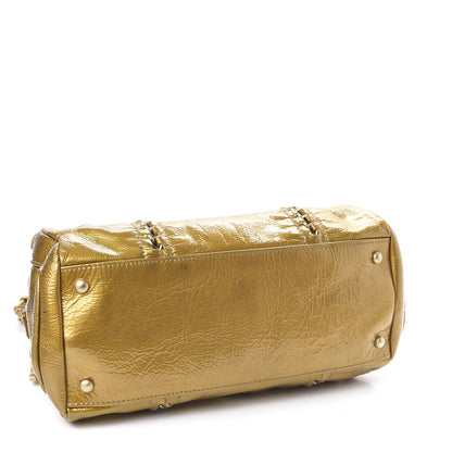 Chanel Crinkled Patent Modern Chain Tote Gold 4 of 12