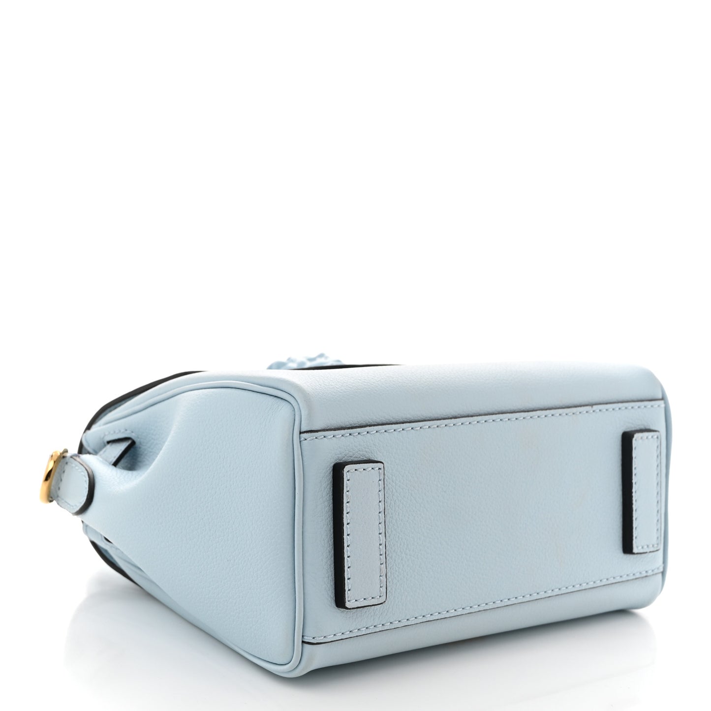 Grained Calfskin Small La Medusa Top Handle Bag Light Blue