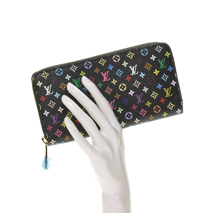 Louis Vuitton Monogram Multicolor Zippy Wallet Black Violet 2 of 6