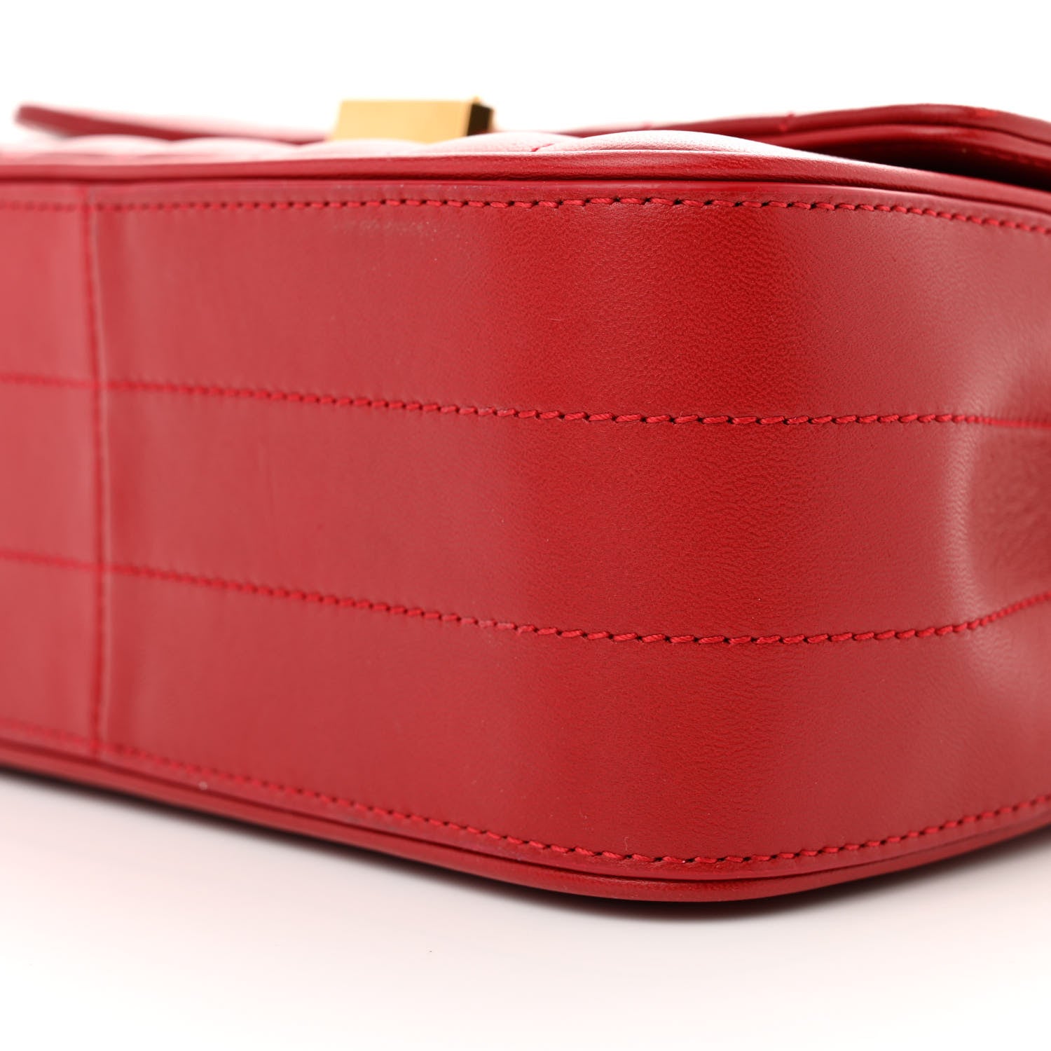 Saint Laurent Lambskin Matelasse Monogram Medium Vicky Chain Bag Rouge Eros 9 of 10