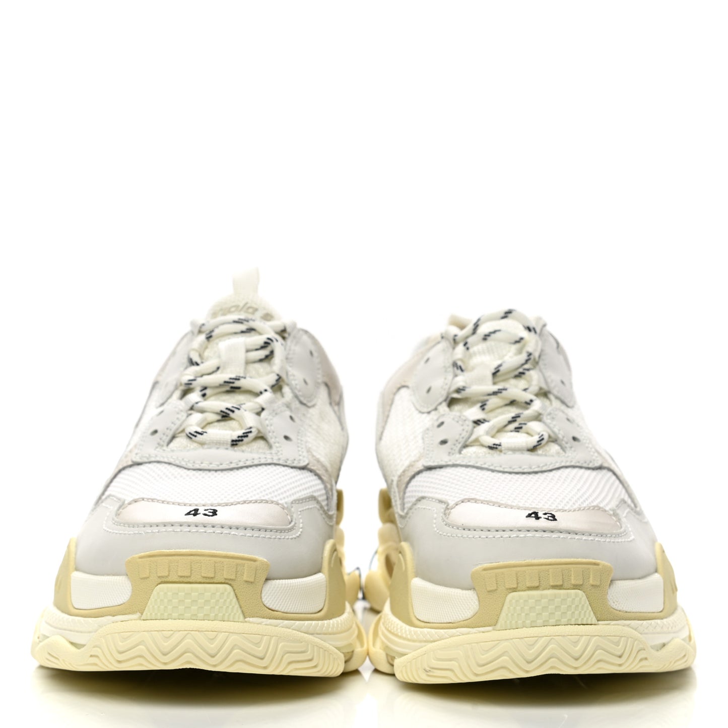 Fabric Mesh Mens Triple S Sneakers 43 White