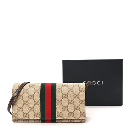 Gucci Monogram Web Small Pouch with Strap  Sand Dark Brown 10 of 10