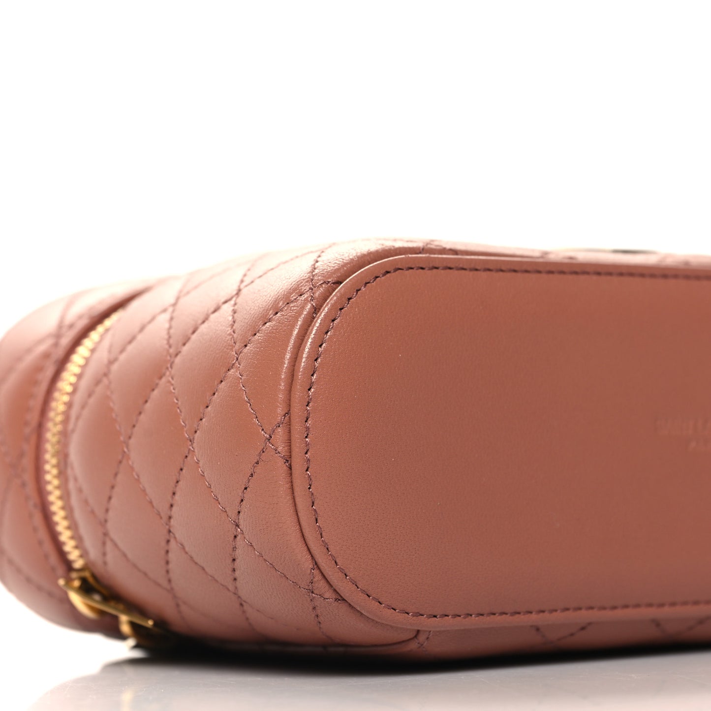Lambskin Quilted Mini Gaby Vanity Case Barely Pink