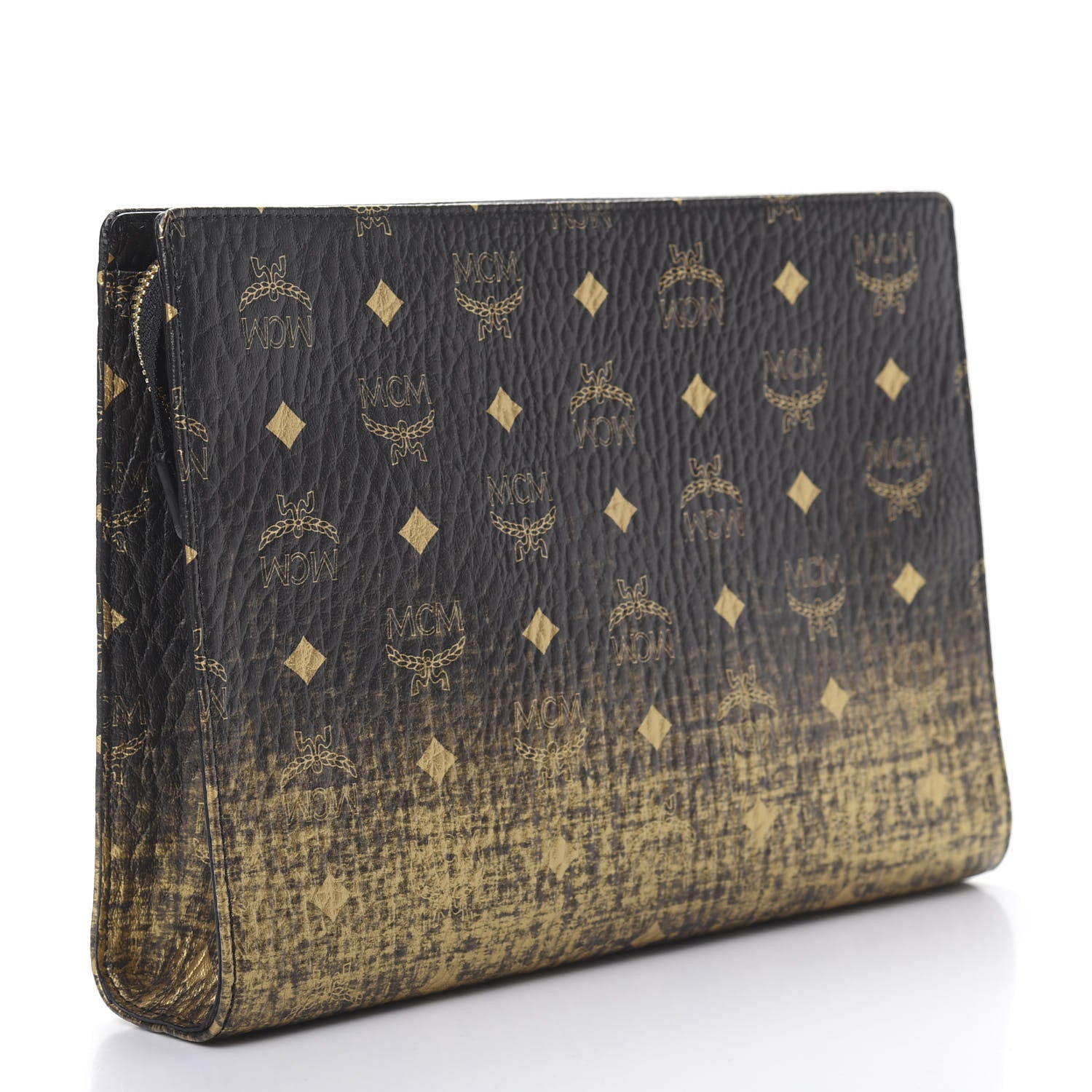 MCM Gradation Visetos Zip Pouch Black Gold 3 of 8
