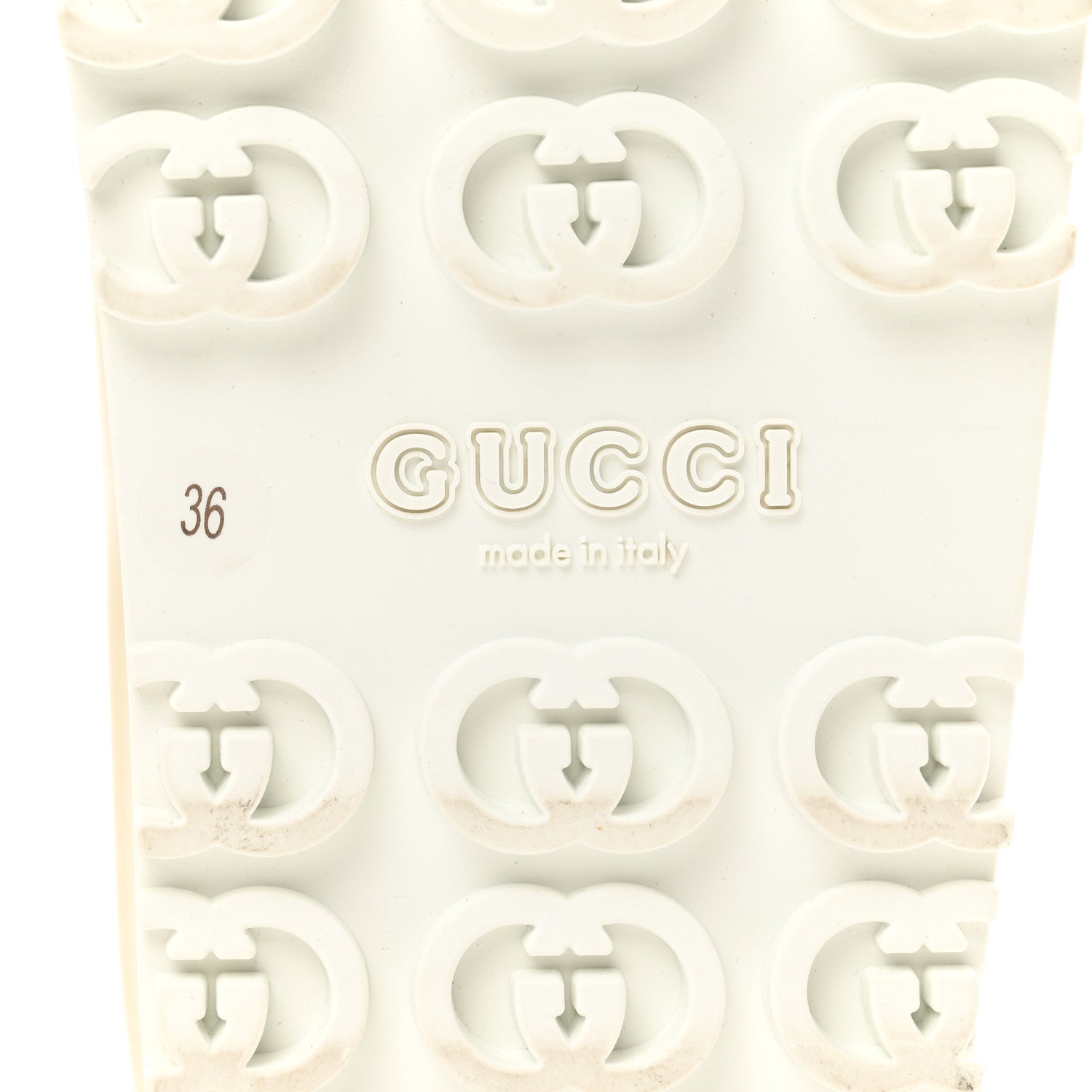 Gucci Soft Rubber Womens Interlocking G Platform 42mm Slide Sandals 36 Off White 7 of 7