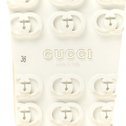 Gucci Soft Rubber Womens Interlocking G Platform 42mm Slide Sandals 36 Off White 7 of 7