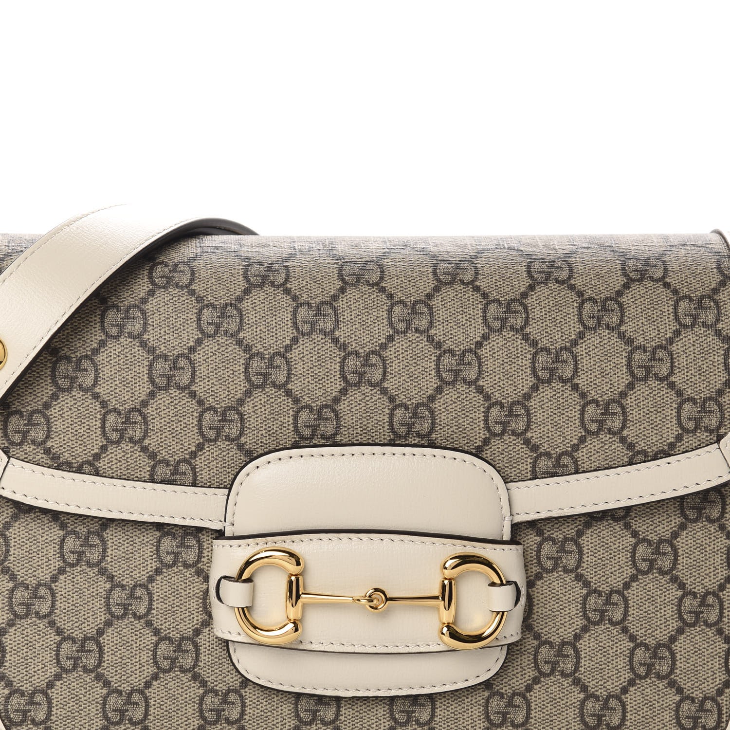 Gucci GG Supreme Monogram Horsebit 1955 Shoulder Bag Beige Mystic White 10 of 10