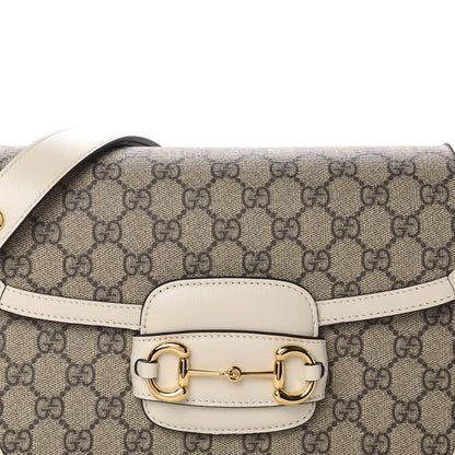 Gucci GG Supreme Monogram Horsebit 1955 Shoulder Bag Beige Mystic White 10 of 10
