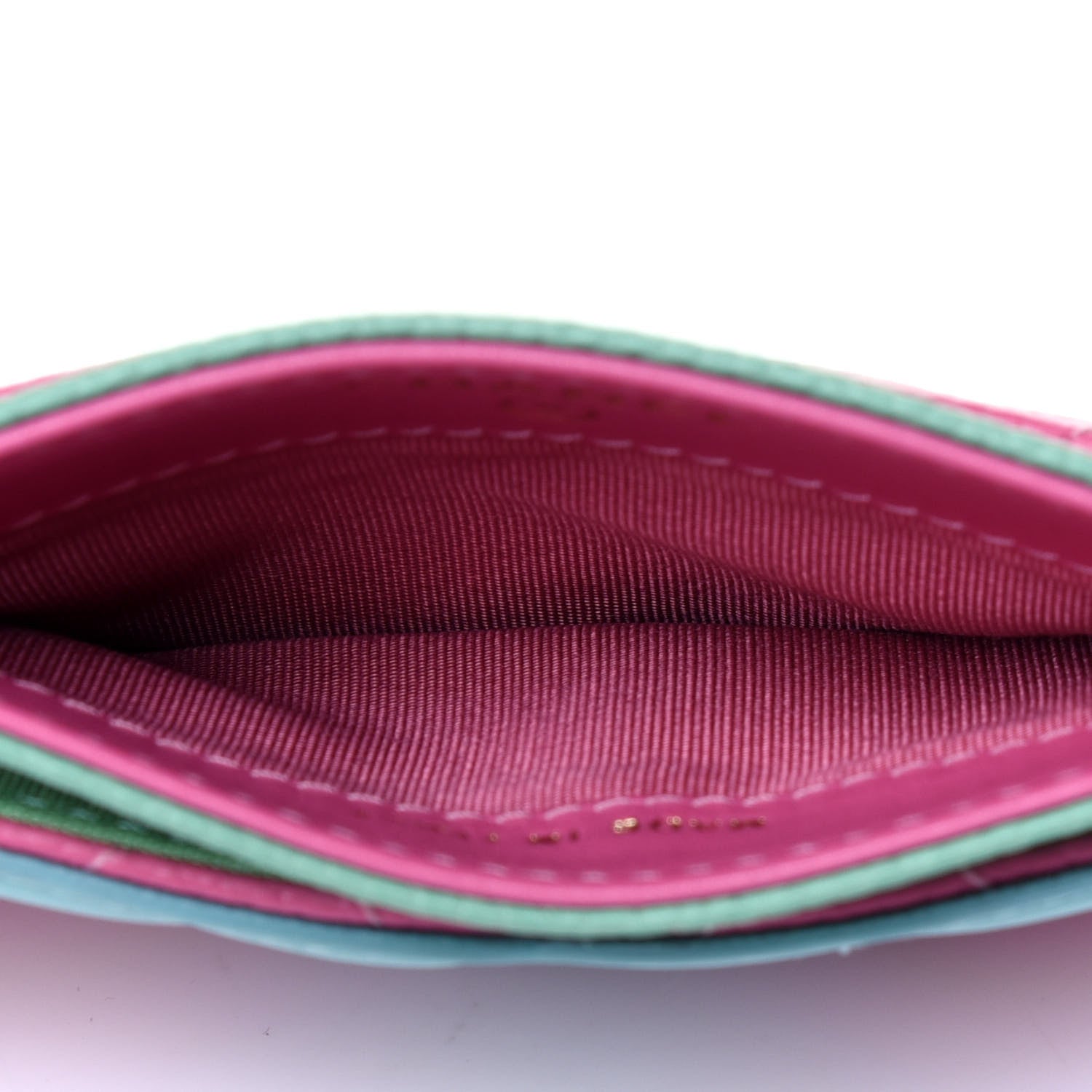 Chanel Caviar Quilted CC Filigree Card Holder Pink Blue Green 5 of 11