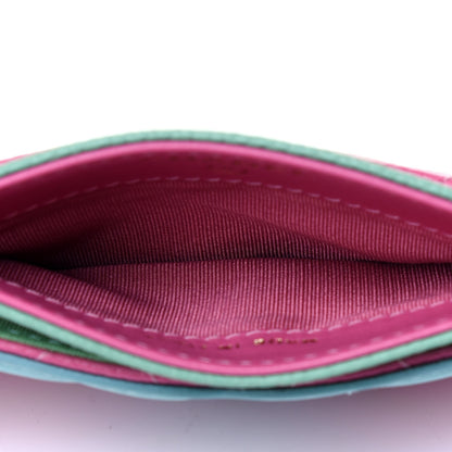 Chanel Caviar Quilted CC Filigree Card Holder Pink Blue Green 5 of 11