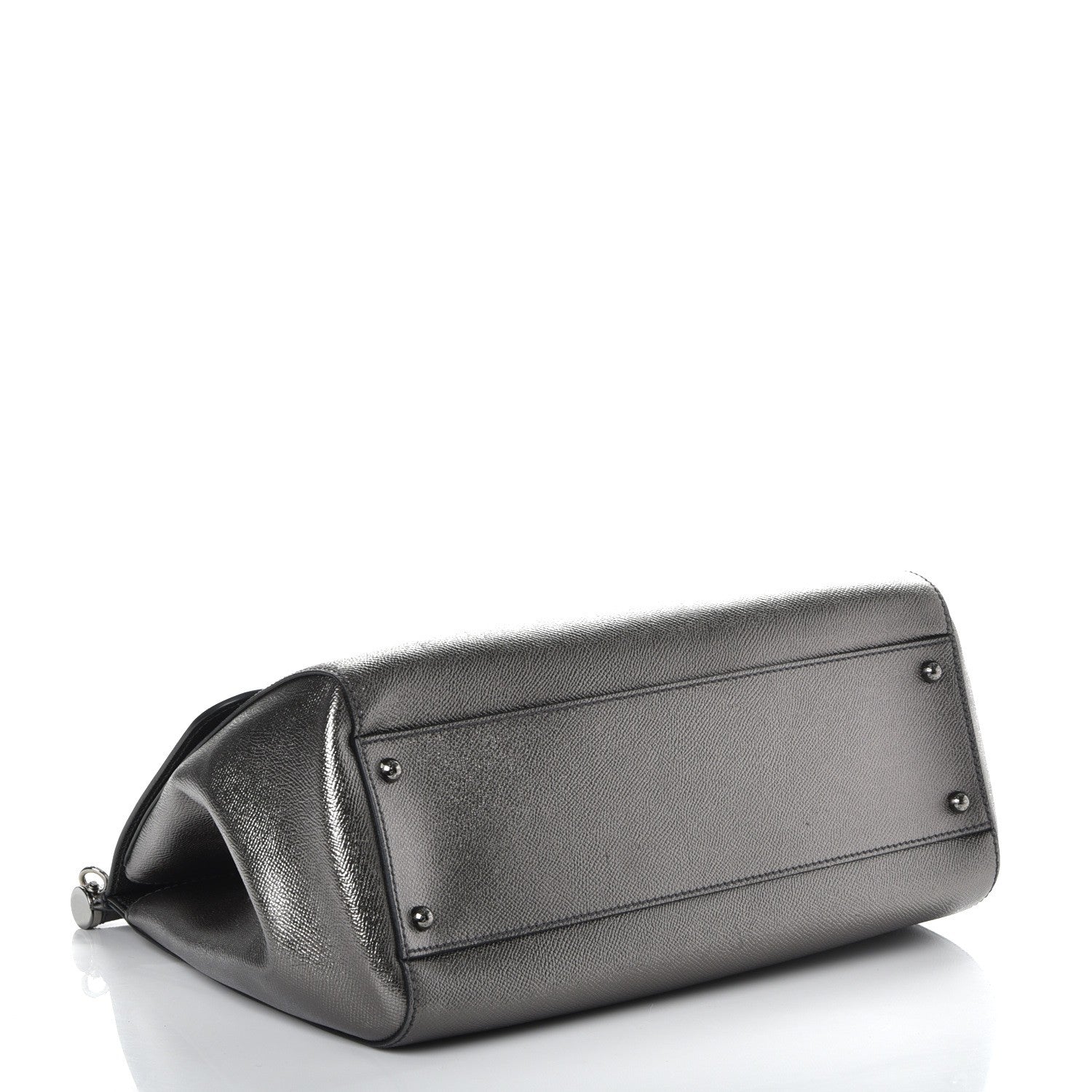 Dolce & Gabbana Metallic Dauphine Large Miss Sicily Satchel Gunmetal 4 of 7