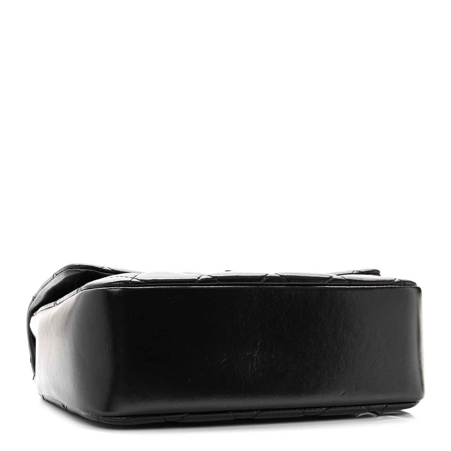 Shiny Lambskin Quilted Coco Trip Flap Bag Black