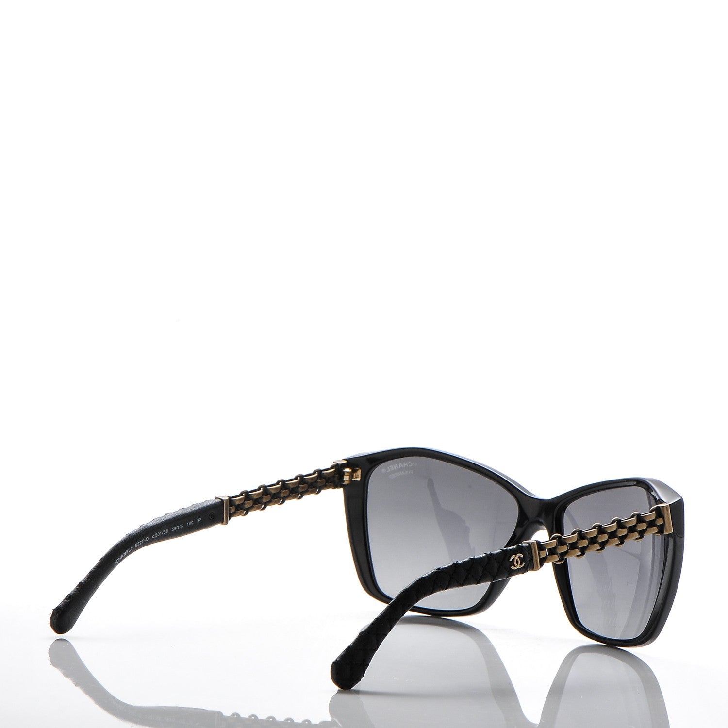 Chanel Lambskin Quilted Reissue Polarized Sunglasses 5327-Q Black 4 of 7