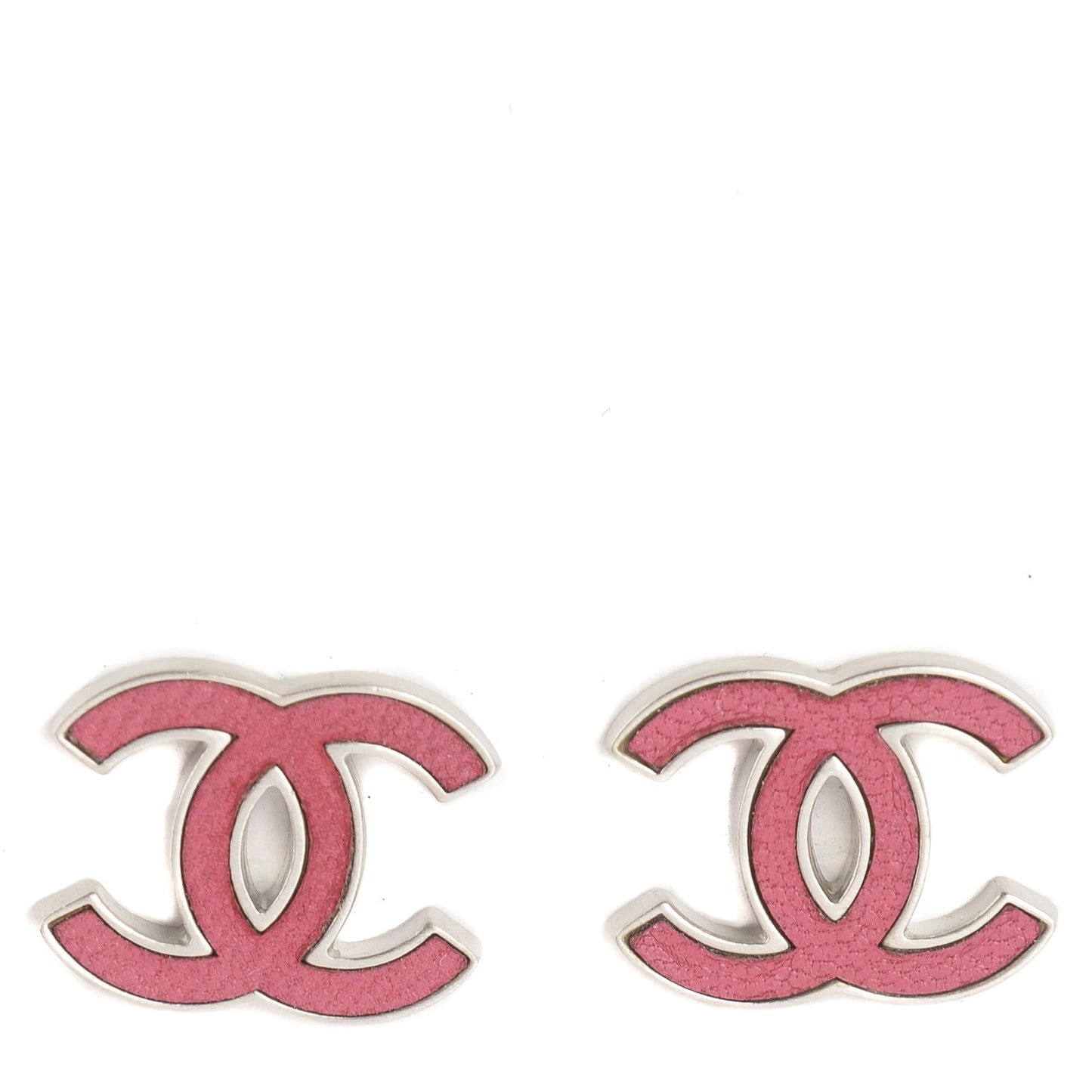 Lambskin CC Earrings Pink