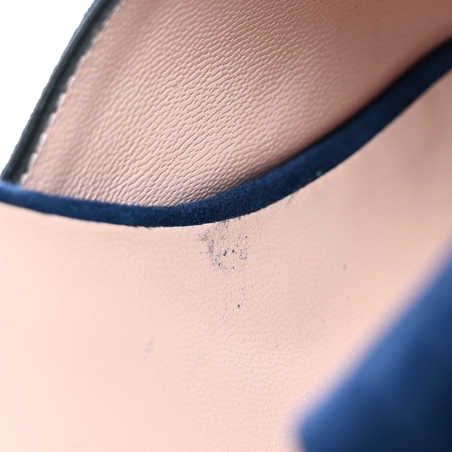Gucci Kid Scamosciato GG Marmont Fringe 75mm Slide Sandals 41.5 Blue Ink 10 of 13