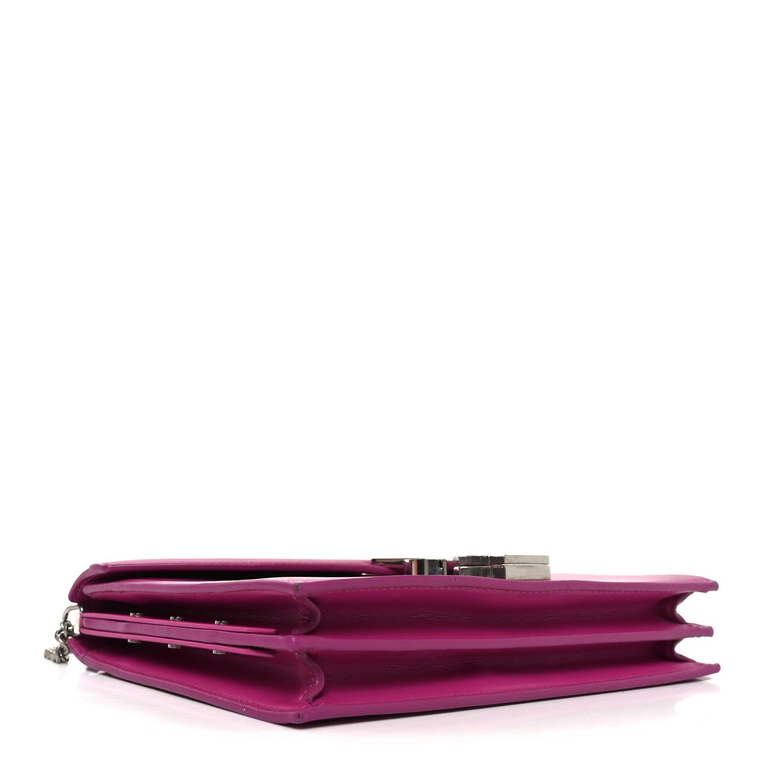 Saint Laurent Smooth Calfskin Monogram Cassandra Clasp Bag Electric Fuchsia 4 of 9
