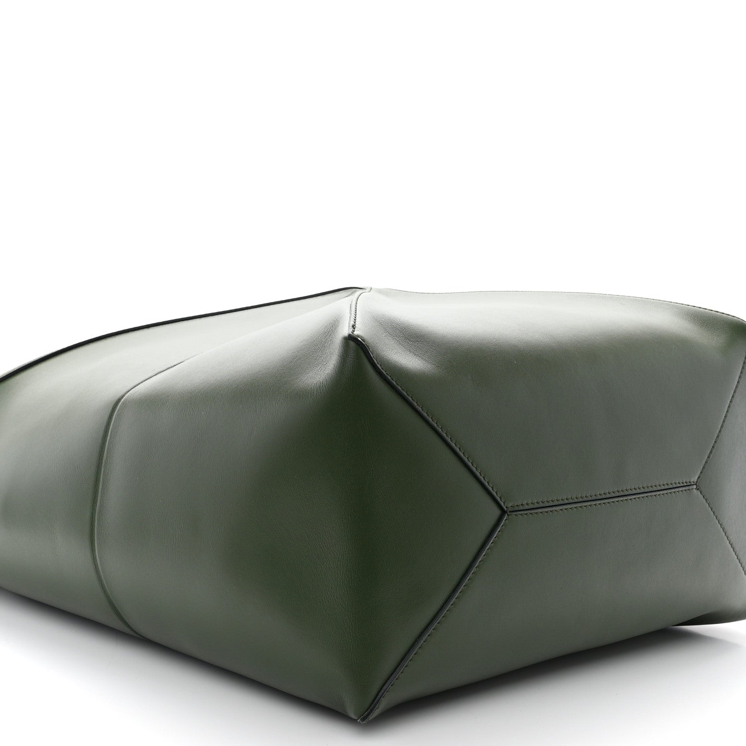 Loewe Shiny Calfskin Medium Puzzle Fold Tote Dark Khaki Green 9 of 10