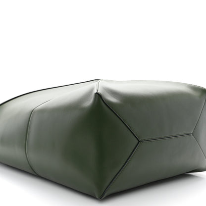 Loewe Shiny Calfskin Medium Puzzle Fold Tote Dark Khaki Green 9 of 10