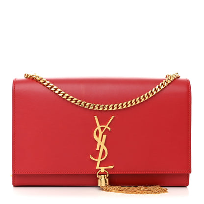 Saint Laurent Smooth Calfskin Medium Classic Monogram Kate Tassel Satchel Lipstick Red 1 of 14