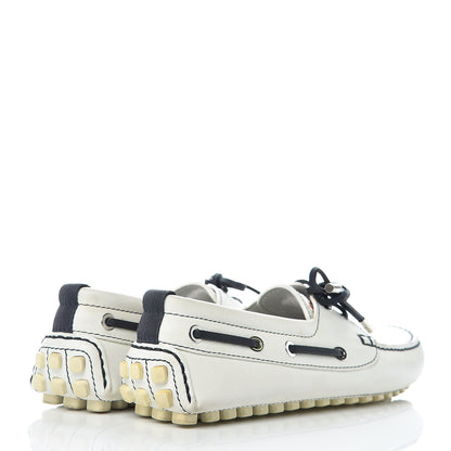 Louis Vuitton Calfskin Rubber Mens Americas Cup Marine Boat Shoe 7 White 4 of 23