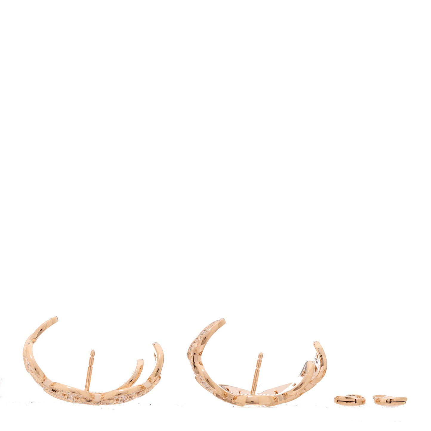 18K Rose Gold Diamond Chaine d'Ancre Enchainee Cuff Earrings