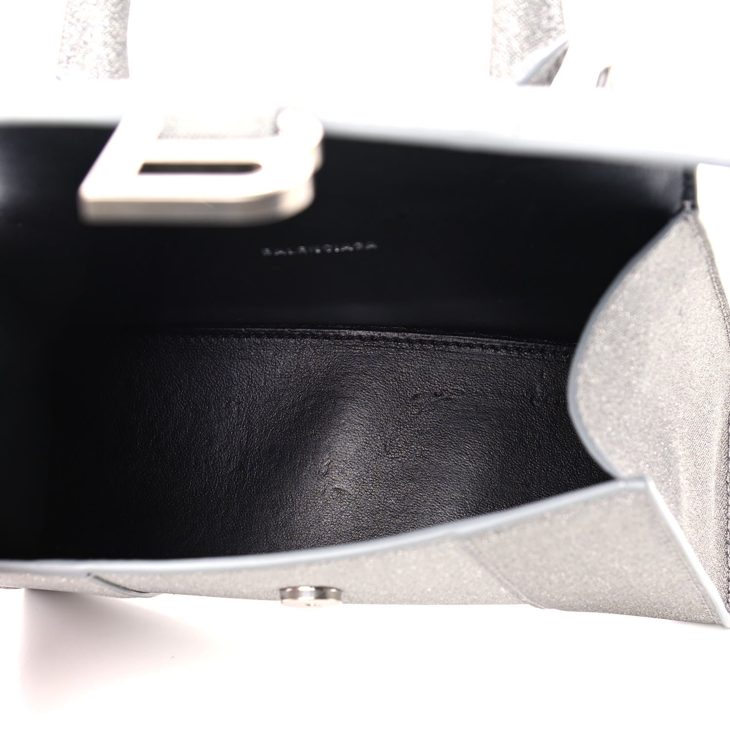 Balenciaga Glitter Fabric Hourglass Top Handle Bag XS Grey 5 of 13
