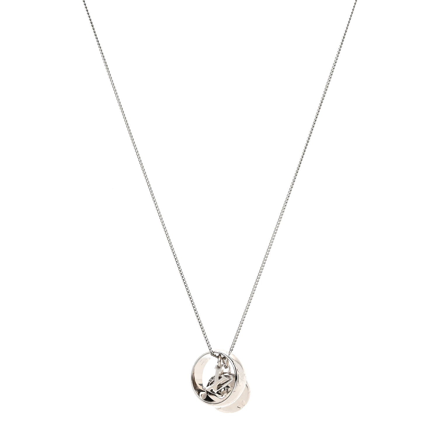 Louis Vuitton Zamac Palladium Monogram Charms Necklace Silver 1 of 6