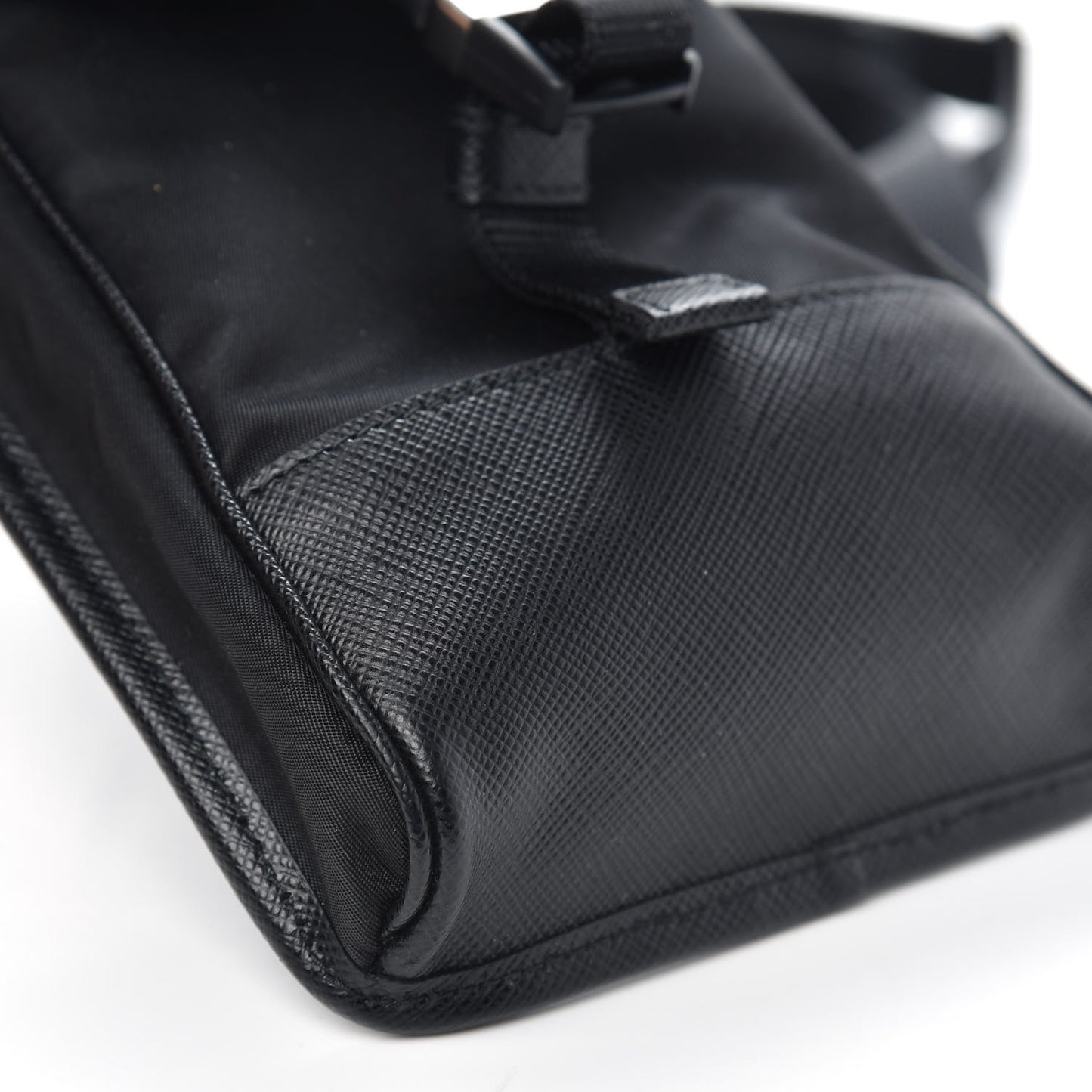 Tessuto Nylon Saffiano Phone Case Crossbody Black