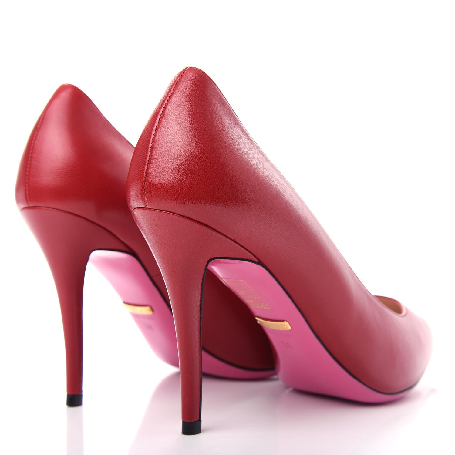 Gucci Nappa Removable Crystal Heart Pumps 38 Red 4 of 13