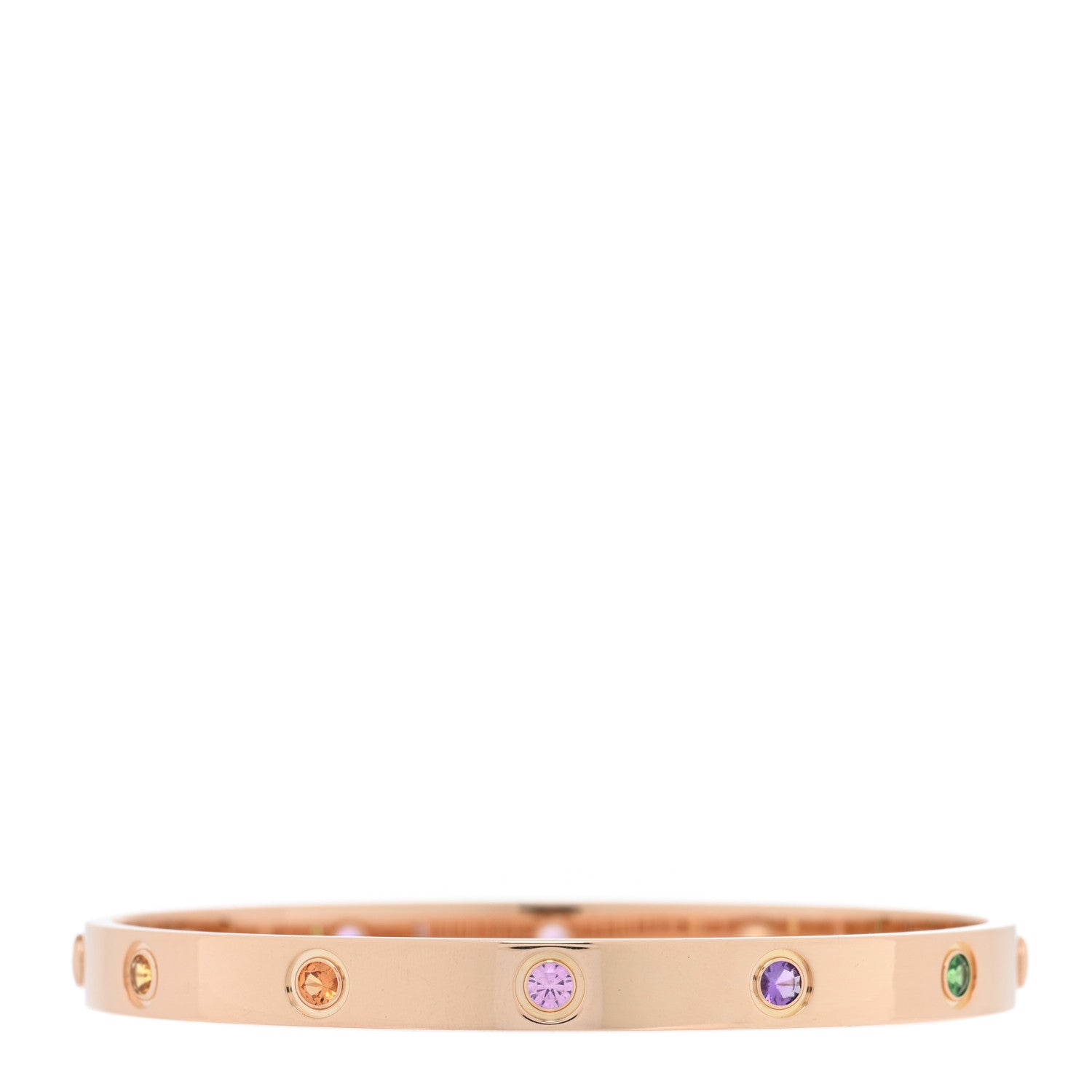 Cartier 18K Pink Gold Sapphire Garnet Amethyst LOVE Bracelet 18 2 of 7