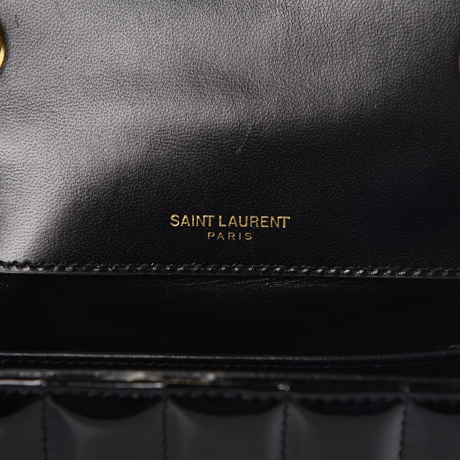 Saint Laurent Patent Calfskin Matelasse Monogram Small Vicky Chain Bag Black 6 of 9