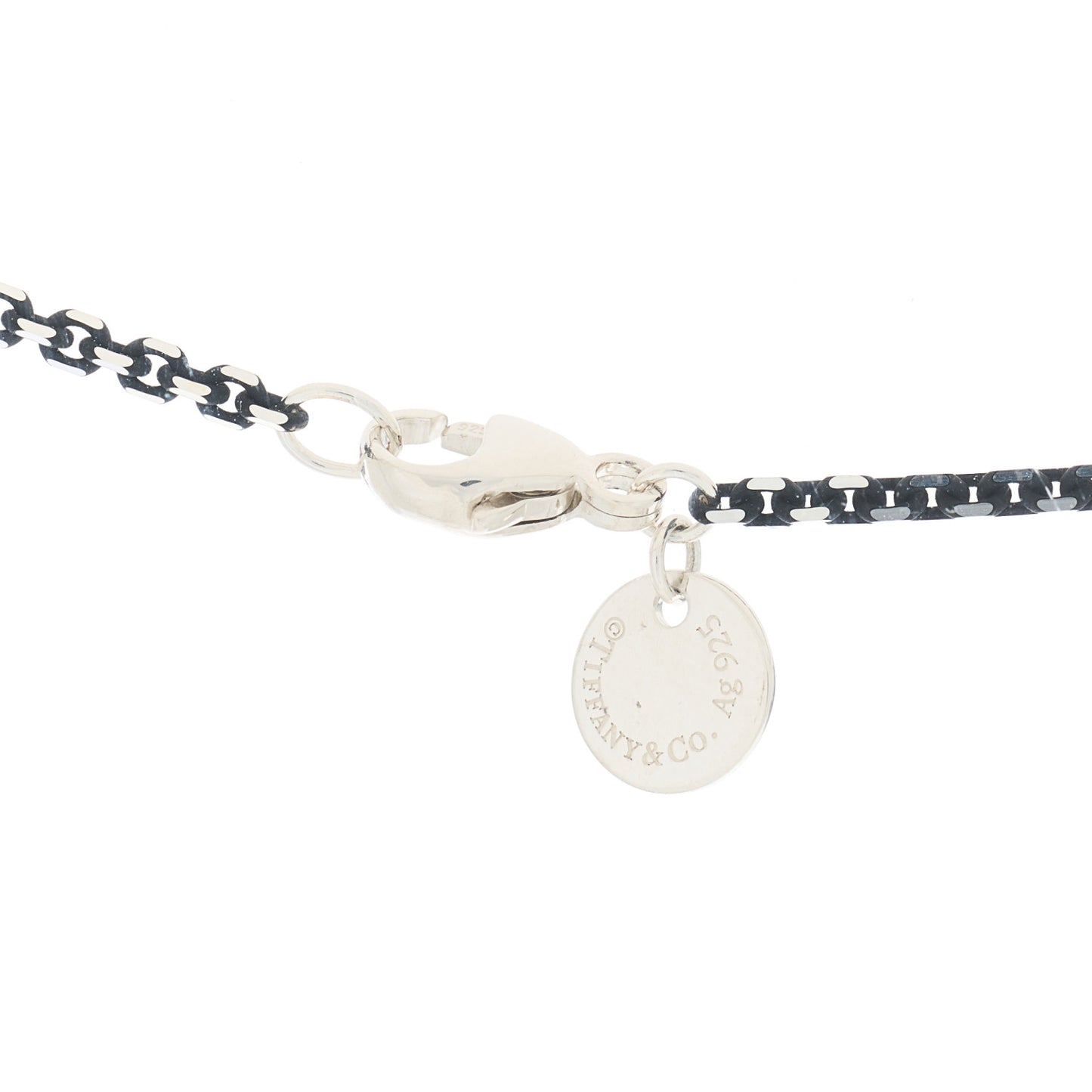 Sterling Silver Enamel 1.75mm Chain Necklace Black 18"