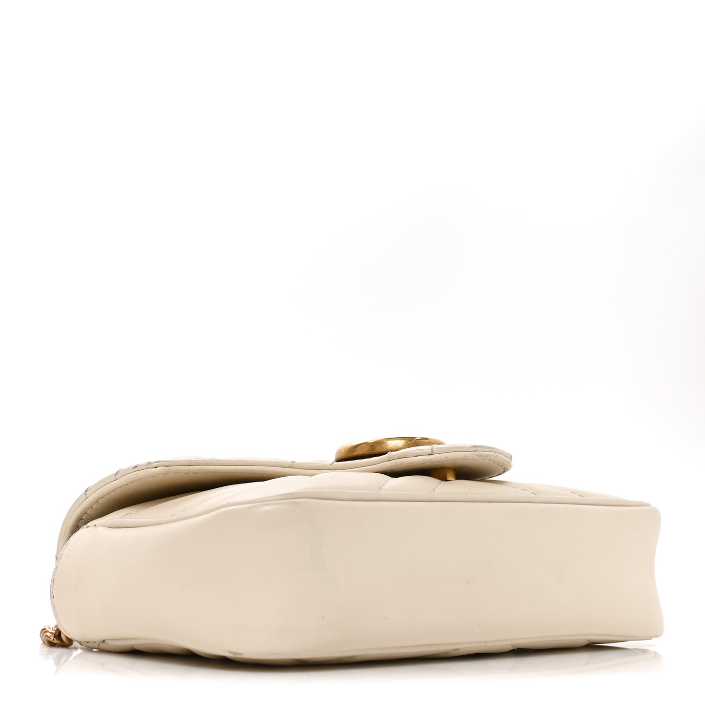 Calfskin Matelasse Super Mini GG Marmont Shoulder Bag White