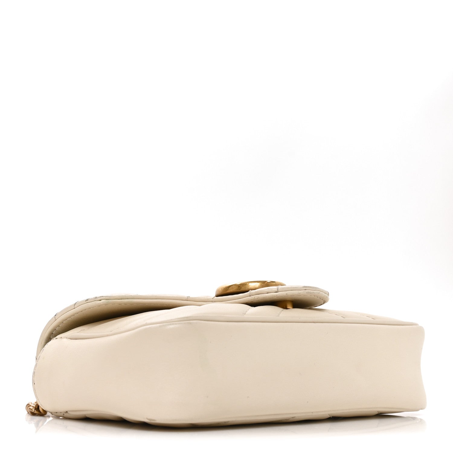 Gucci Calfskin Matelasse Super Mini GG Marmont Shoulder Bag White 4 of 10