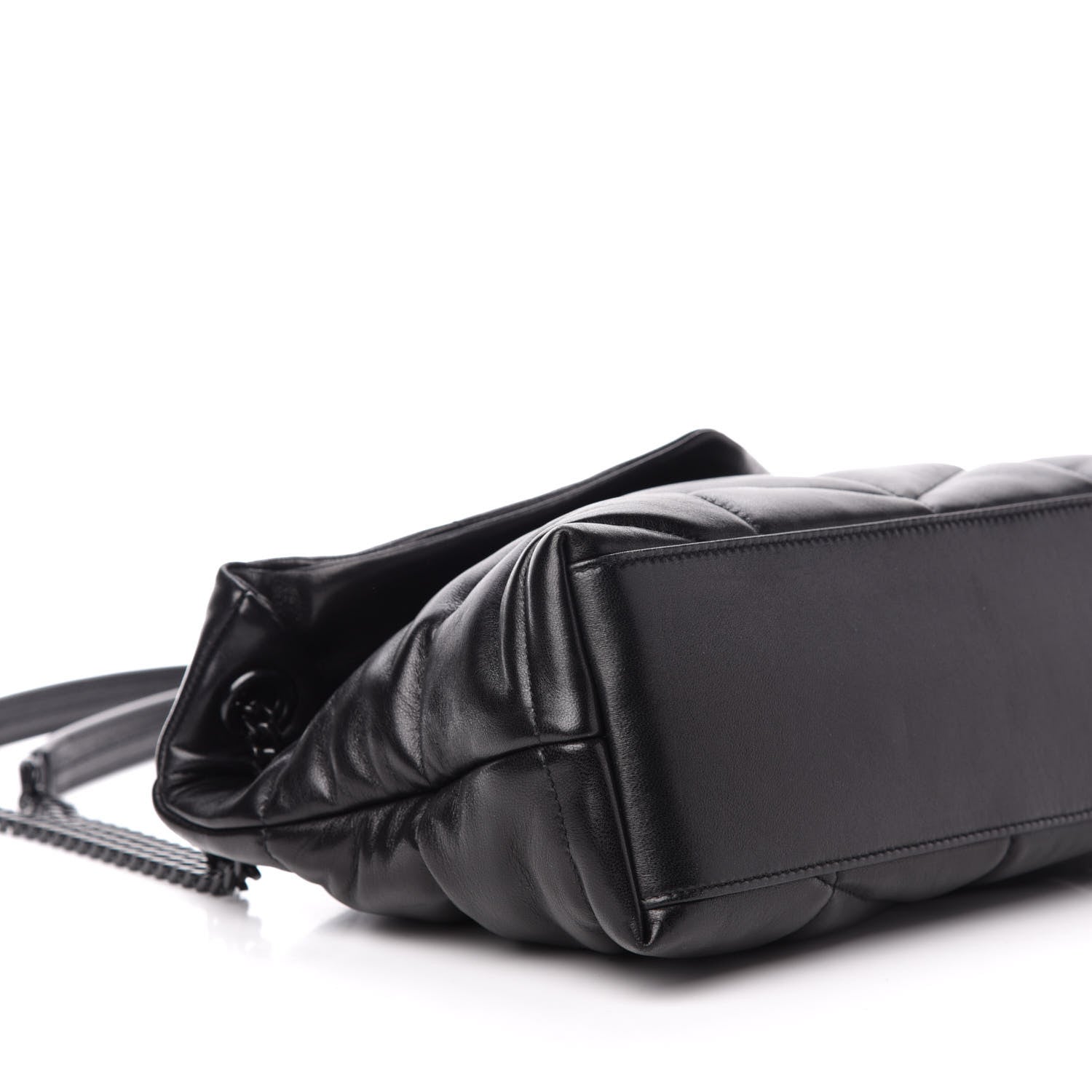 Saint Laurent Lambskin Quilted Small Loulou Puffer Monogram Chain Satchel Black 10 of 12