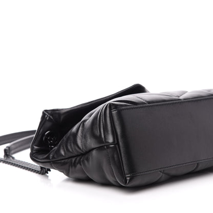 Saint Laurent Lambskin Quilted Small Loulou Puffer Monogram Chain Satchel Black 10 of 12