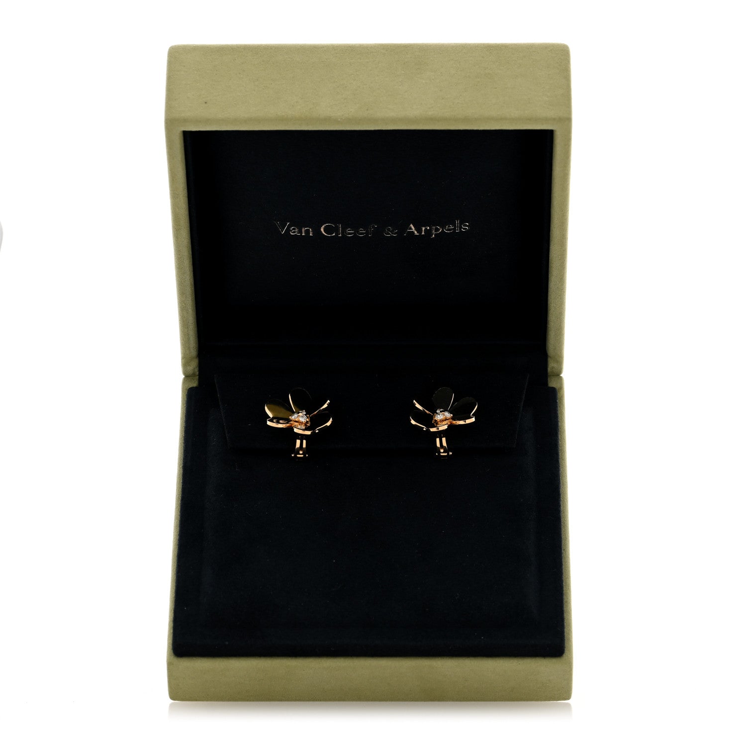 Van Cleef & Arpels 18K Yellow Gold Diamond Large Frivole Earrings 5 of 5
