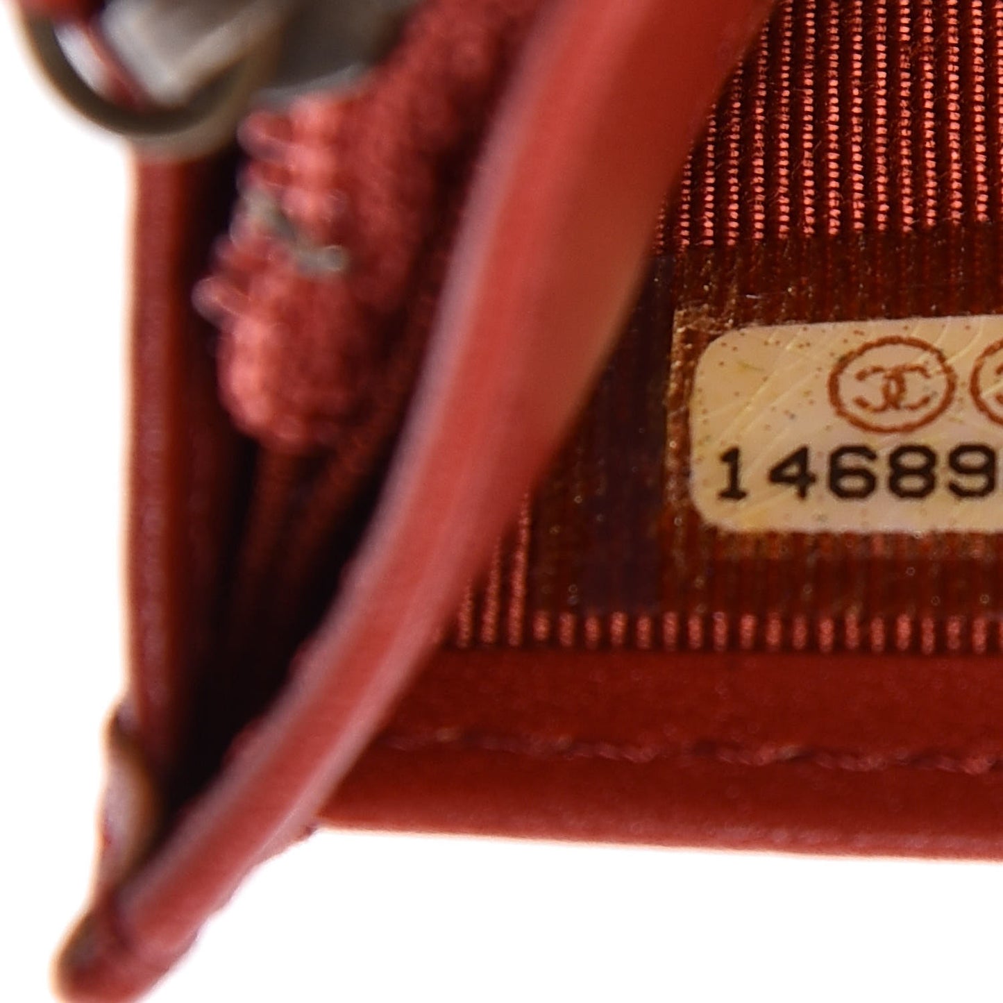 Aged Calfskin Quilted Reissue Yen Wallet Red