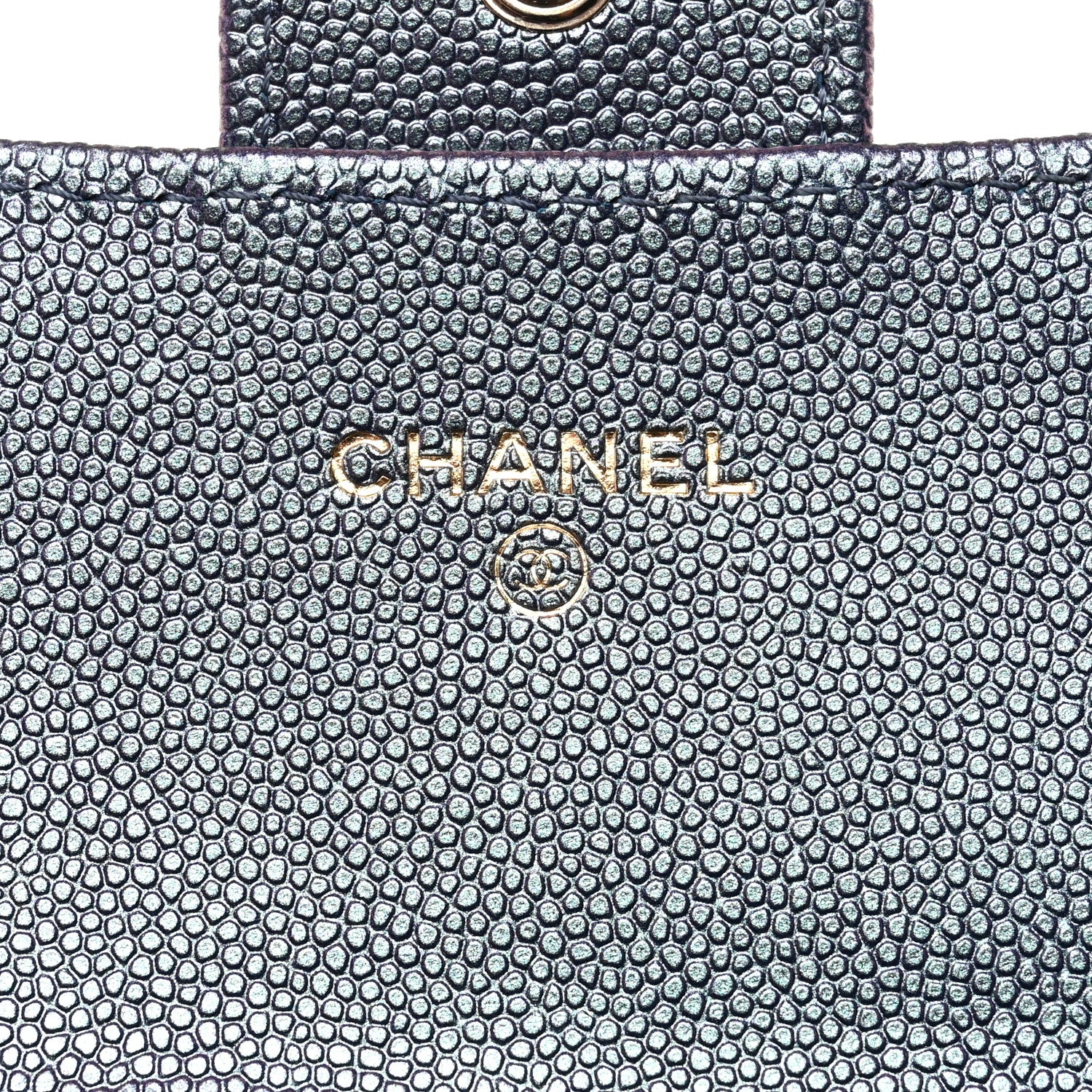Chanel Iridescent Caviar Quilted Large Gusset Flap Wallet Dark Blue 6 of 12