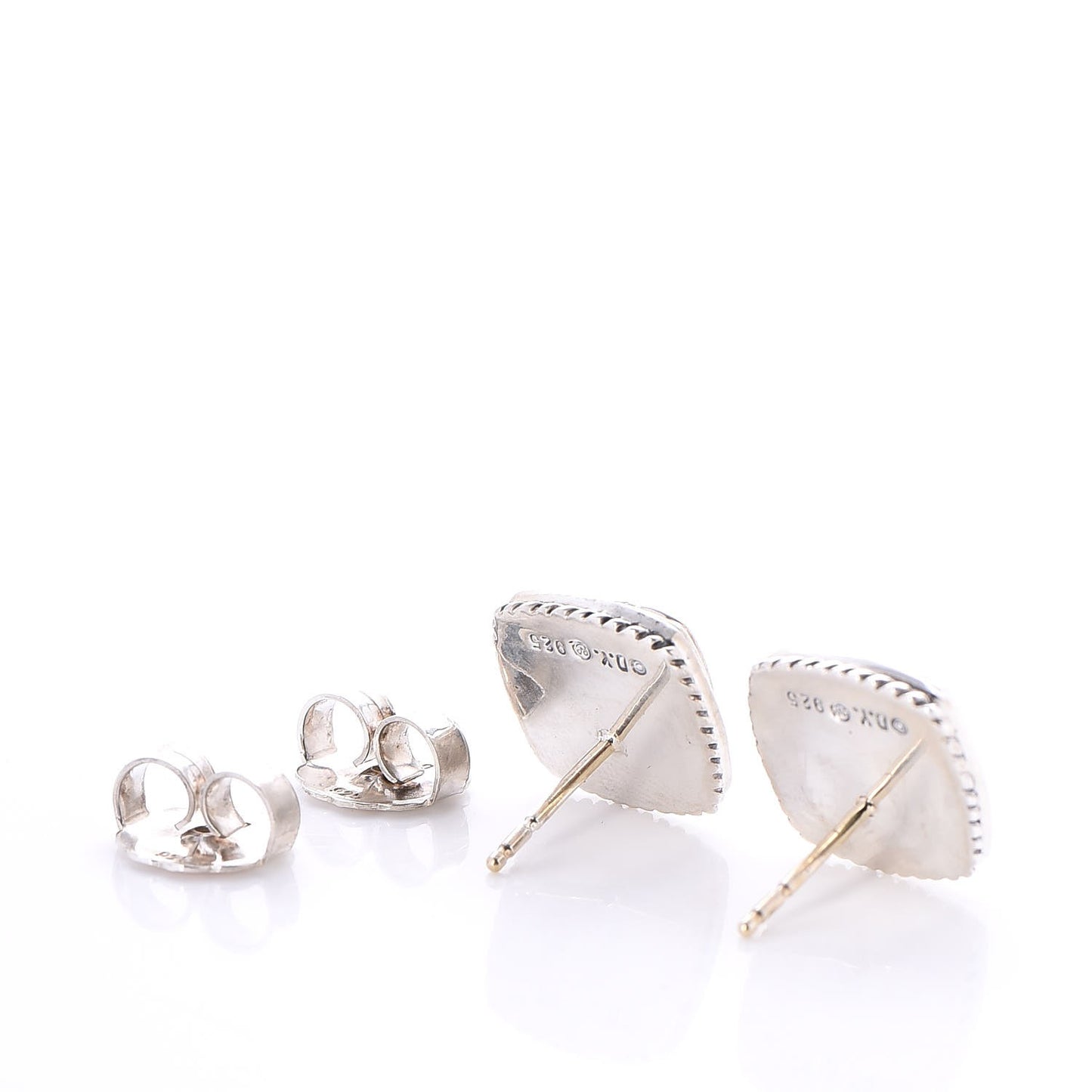 Sterling Silver Diamond 7mm Pave Albion Earrings