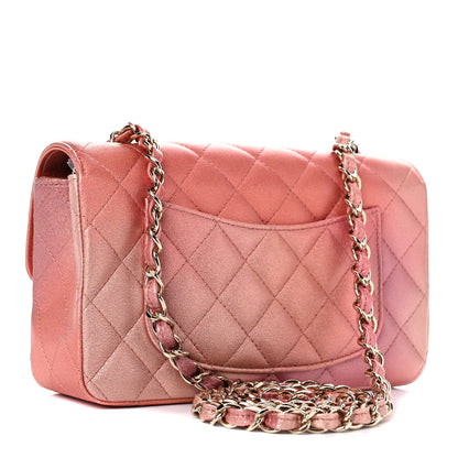 Chanel Metallic Lambskin Quilted Ombre Mini Rectangular Flap Pink 3 of 10