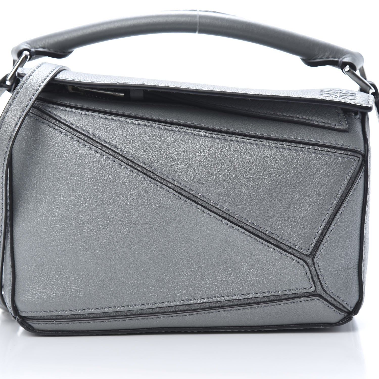 Loewe Calfskin Mini Puzzle Bag Gunmetal 8 of 10