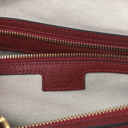 Gucci Textured Dollar Calfskin Web Large Savoy Duffle Bag Red 6 of 8