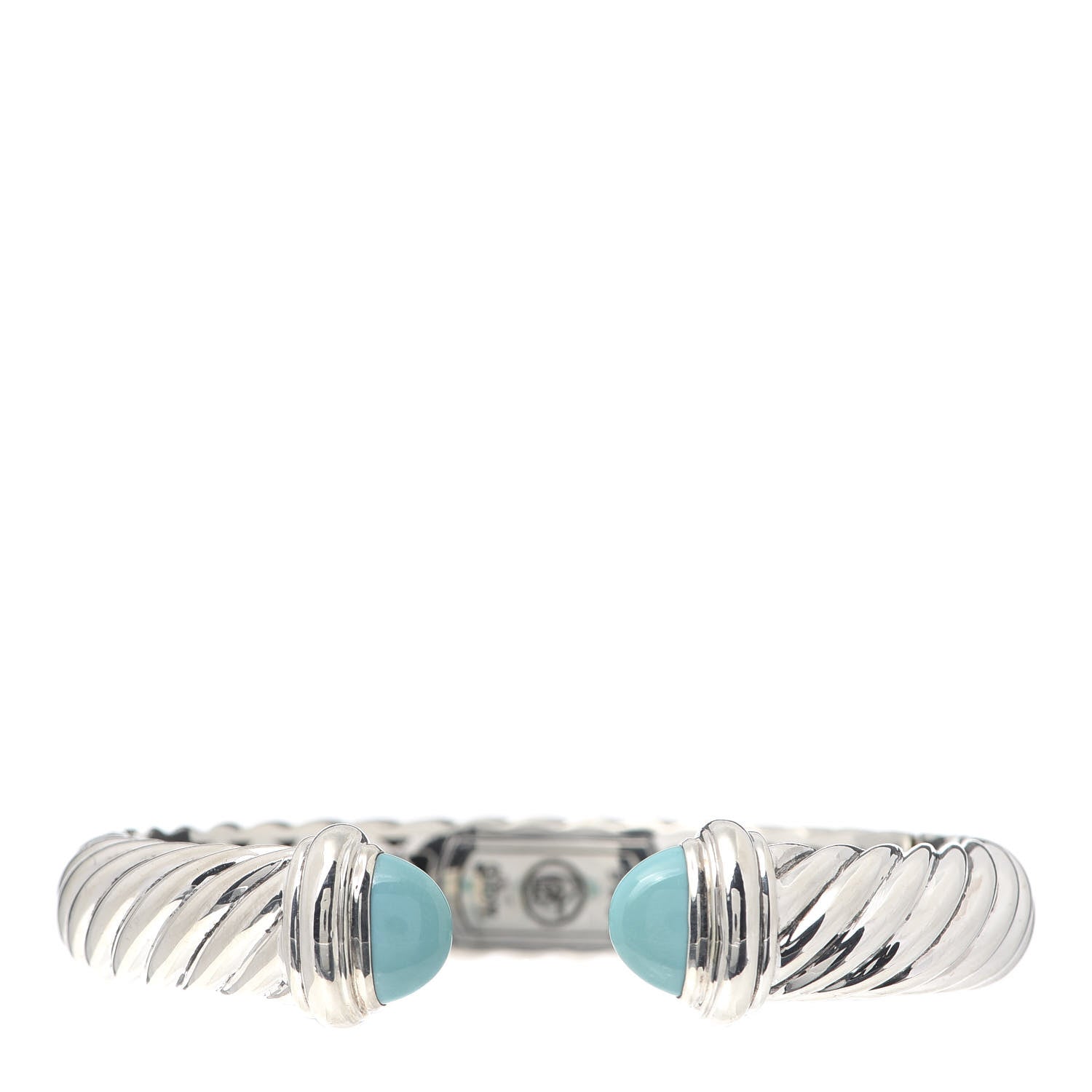 David Yurman Sterling Silver Turquoise 10mm Waverly Bracelet 1 of 5