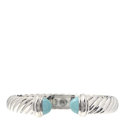David Yurman Sterling Silver Turquoise 10mm Waverly Bracelet 1 of 4