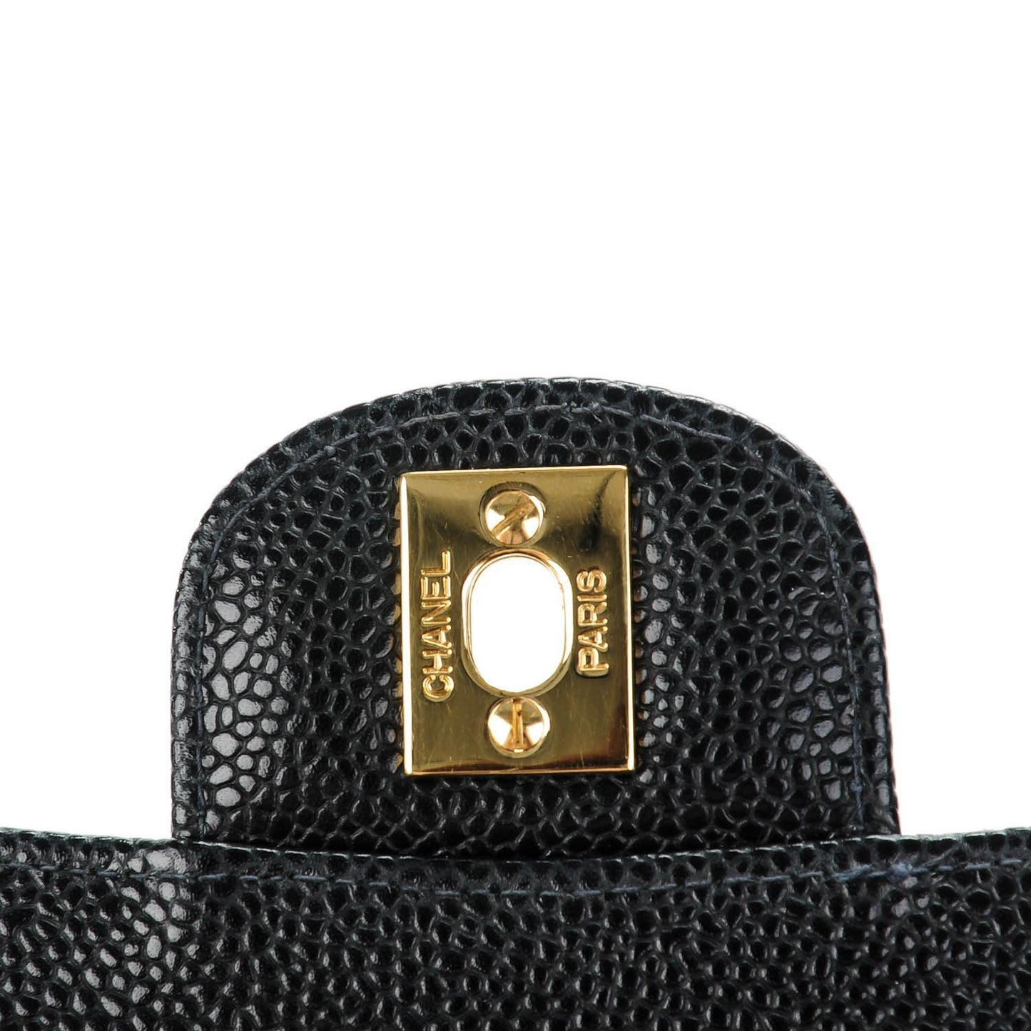 Caviar Quilted Medium Double Flap Black